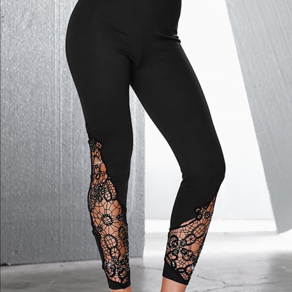 Lace Embellished Leggings